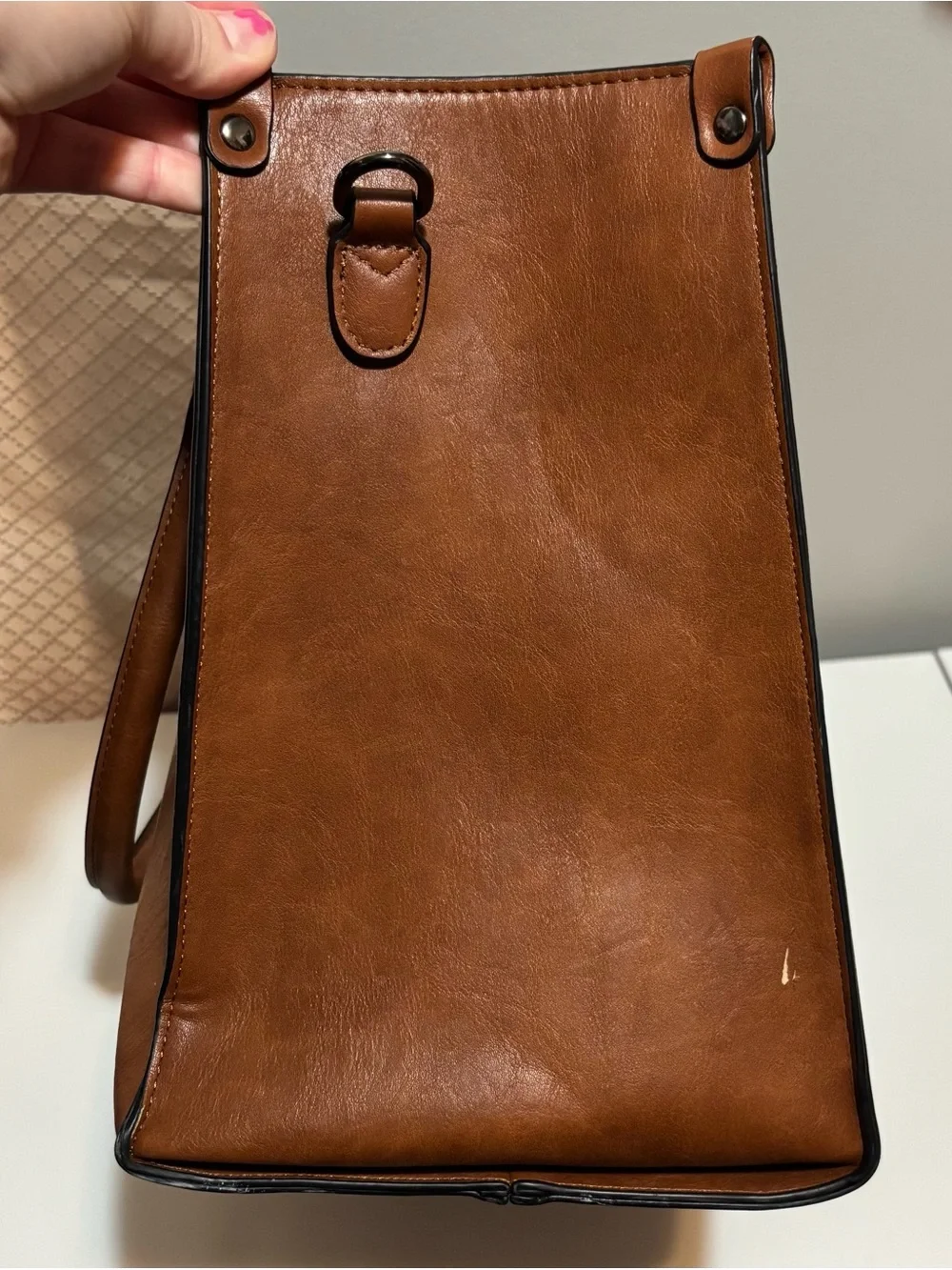 Saddle Brown Laptop Purse w/ Optional Crossbody Strap